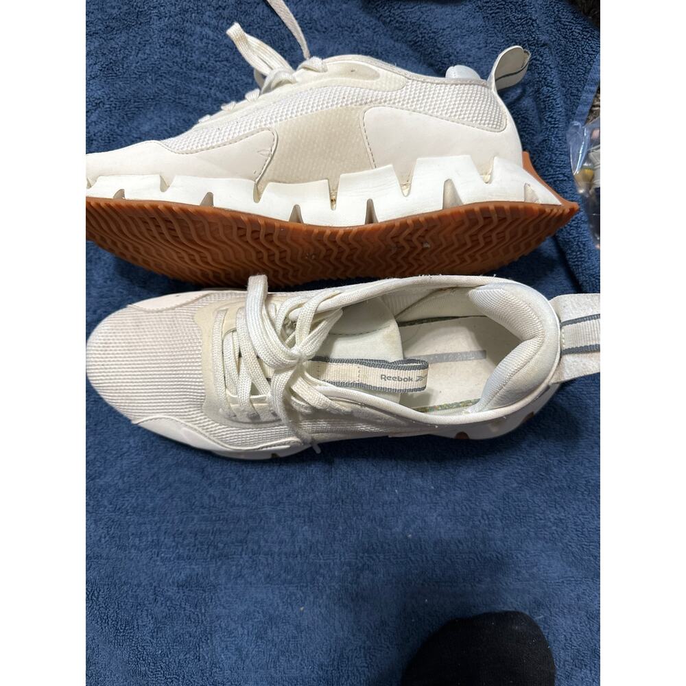 BT Reebok Zig Dynamica Womens Size 9 White Athletic Running‎ Shoes Sneakers